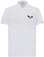 Moncler SS24 White Tennis Logo Patch Short Sleeve Polo Shirt J10918A0000989A16002 Moncler SS24 White Tennis Logo Patch Short Sleeve Polo Shirt J10918A0000989A16002