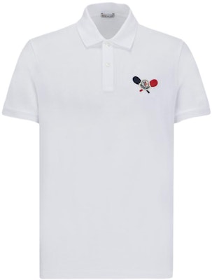 Moncler SS24 White Tennis Logo Patch Short Sleeve Polo Shirt J10918A0000989A16002 Buy Moncler SS24 White Tennis Logo Patch Short Sleeve Polo Shirt J10918A0000989A16002