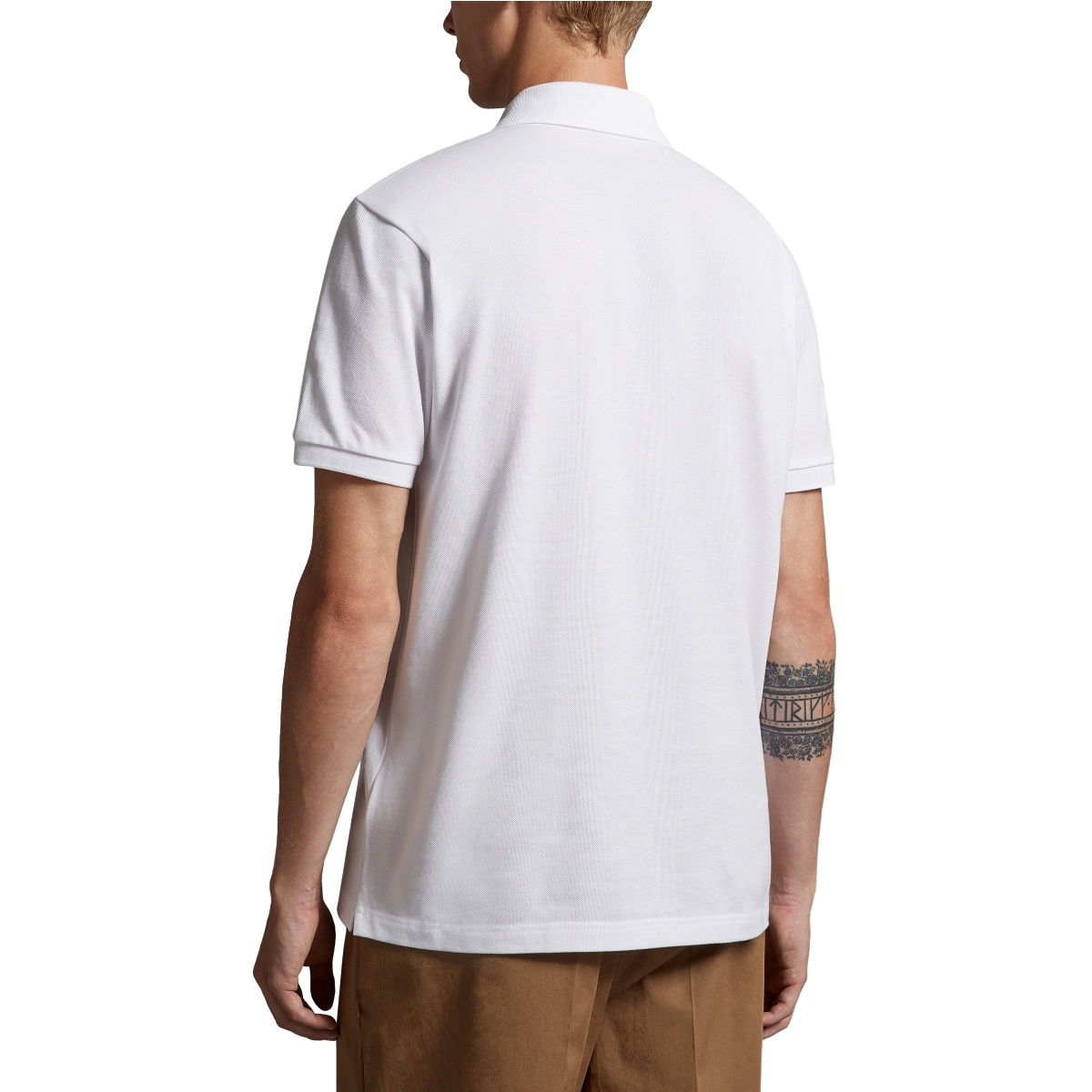 Purchase Moncler SS24  White Tennis Logo Patch Short Sleeve Polo Shirt J10918A0000989A16002