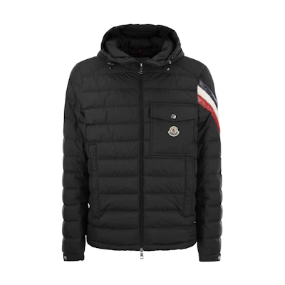 Moncler SS24 Berard Unisex Black Logo Patch Long Sleeve Hooded Down Jacket J10911A0001254A81999