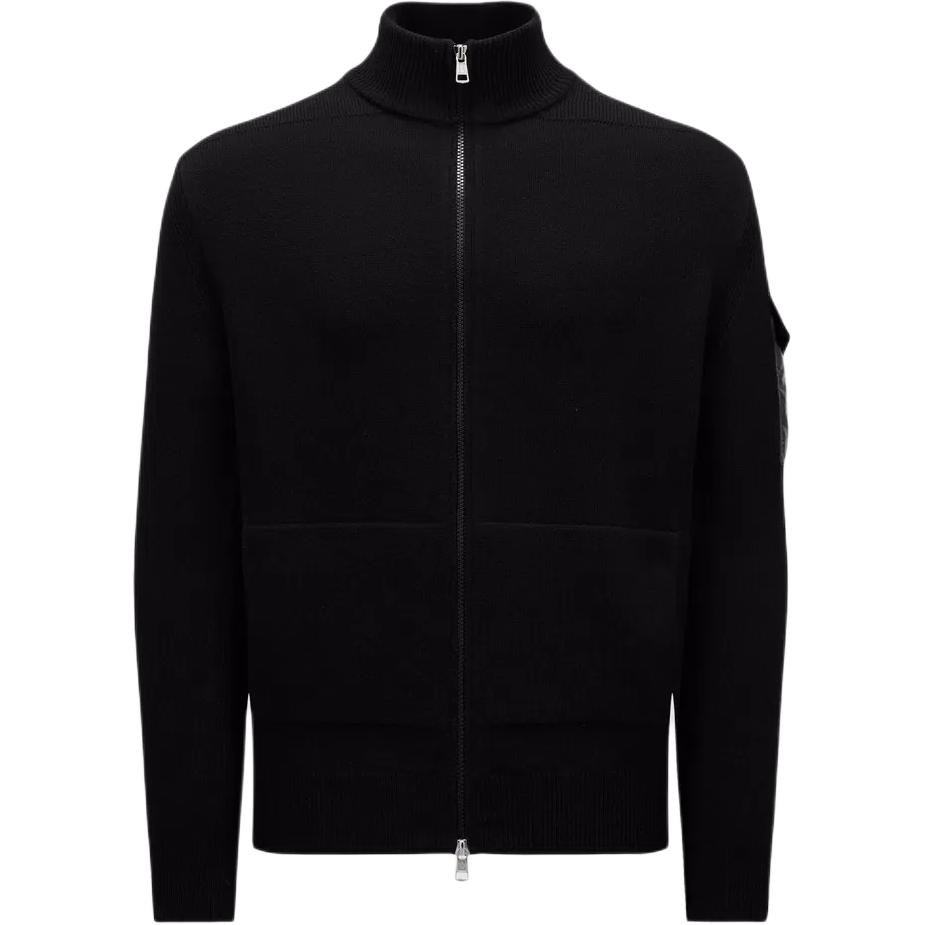 Moncler SS24 Black Solid Color Zip-Up Jacket with Stand Collar J20919B00041M1241999