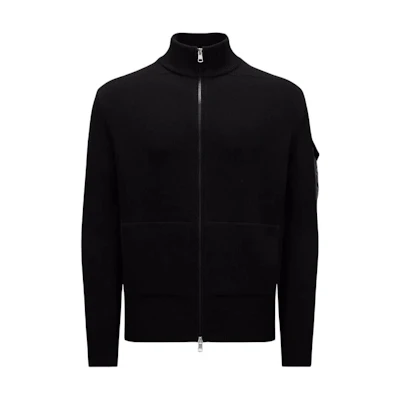 Moncler SS24 Black Solid Color Zip-Up Jacket with Stand Collar J20919B00041M1241999