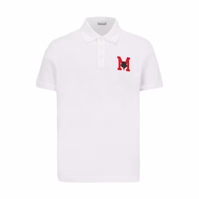 Moncler SS24 Dragon Series Embroidered Polo Shirt White J10918A0000889A16002