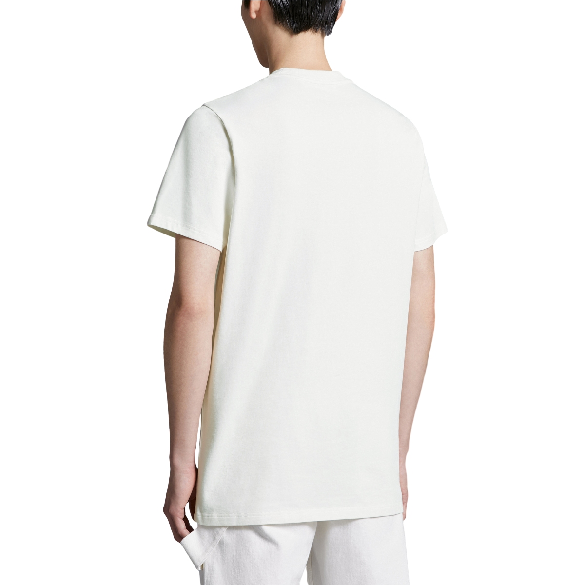 Shop モンクレール SS24 龍年 ロゴパッチ ホワイト クルーネック Tシャツ J10918C0005483927034