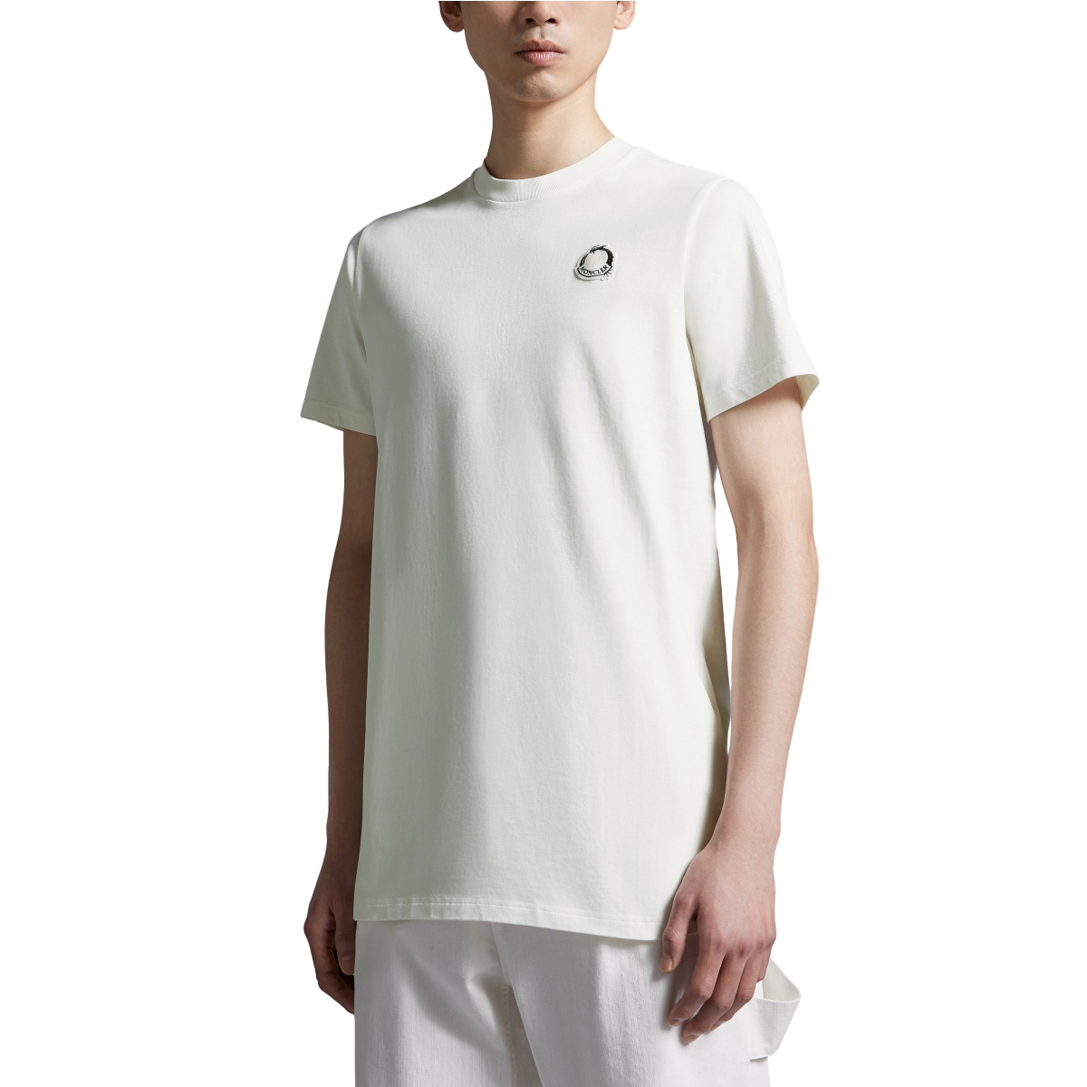 Purchase モンクレール SS24 龍年 ロゴパッチ ホワイト クルーネック Tシャツ J10918C0005483927034