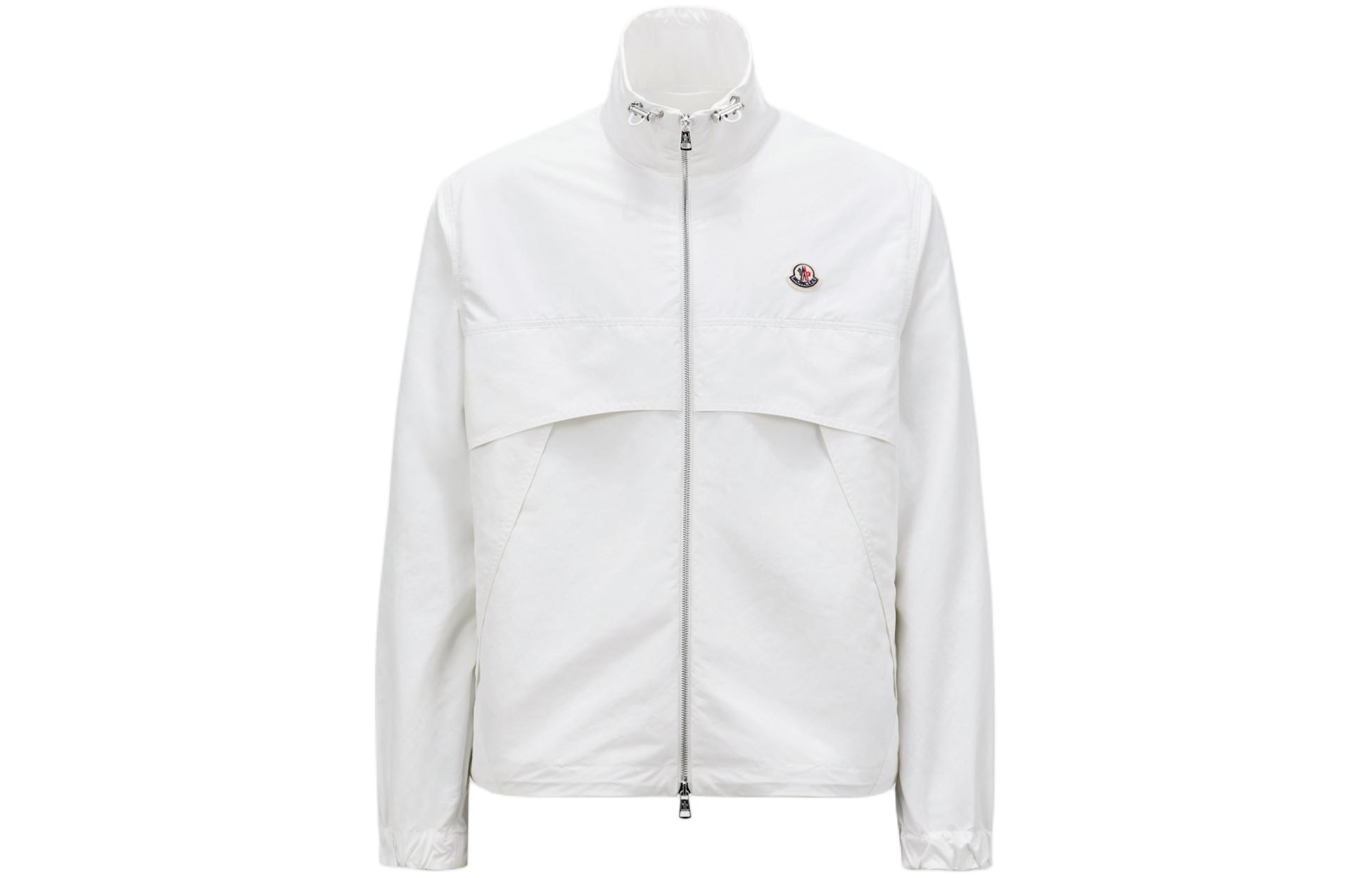 Moncler SS24 GALES Relaxed Fit Logo Zip-Up Jacket - Optical White J10911A00120595M6001
