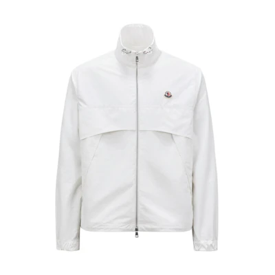 Moncler SS24 GALES Relaxed Fit Logo Zip-Up Jacket - Optical White J10911A00120595M6001