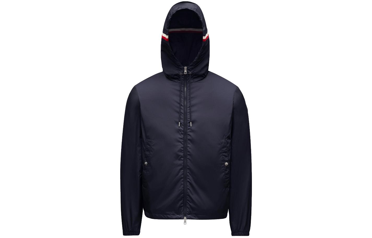 Order Moncler SS24 男士蓝色徽标连帽拉链夹克 J10911A0009054155743
