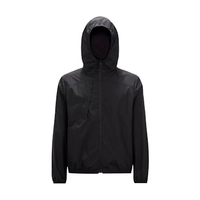 Moncler SS24 HAADRIN Loose Fit Zip-Up Hooded Jacket Black J10911A001215396L999
