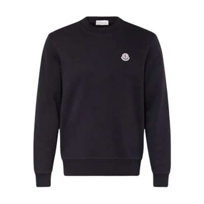 Moncler SS24 Logo Crewneck Long Sleeve Sweatshirt Navy Blue - J10918G00072809KR778