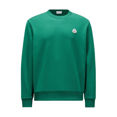 Moncler SS24 Logo Crewneck Long Sleeve Sweatshirt Mens Bright Green J10918G00072809KR84O