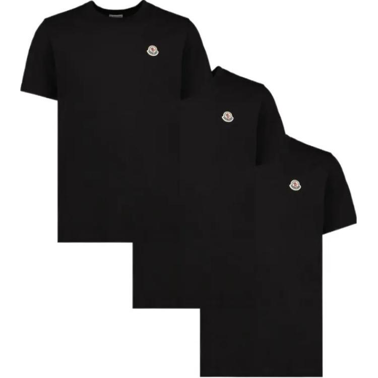 Buy Moncler SS24 Logo Crewneck Short Sleeve T-Shirt 3-Pack Black (). J10918C00025829H8999