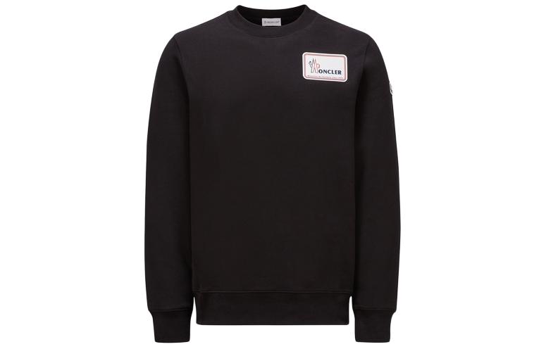 Moncler SS24 Logo Crewneck Sweatshirt Black J10918G00009899WC999