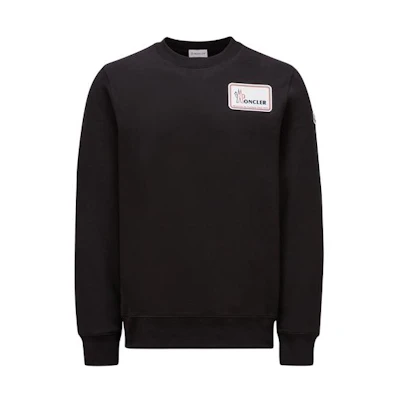 Moncler SS24 Logo Crewneck Sweatshirt Black J10918G00009899WC999