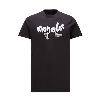 Moncler SS24 Logo Print Cotton Crewneck T-Shirt Black J10918C000138390T998