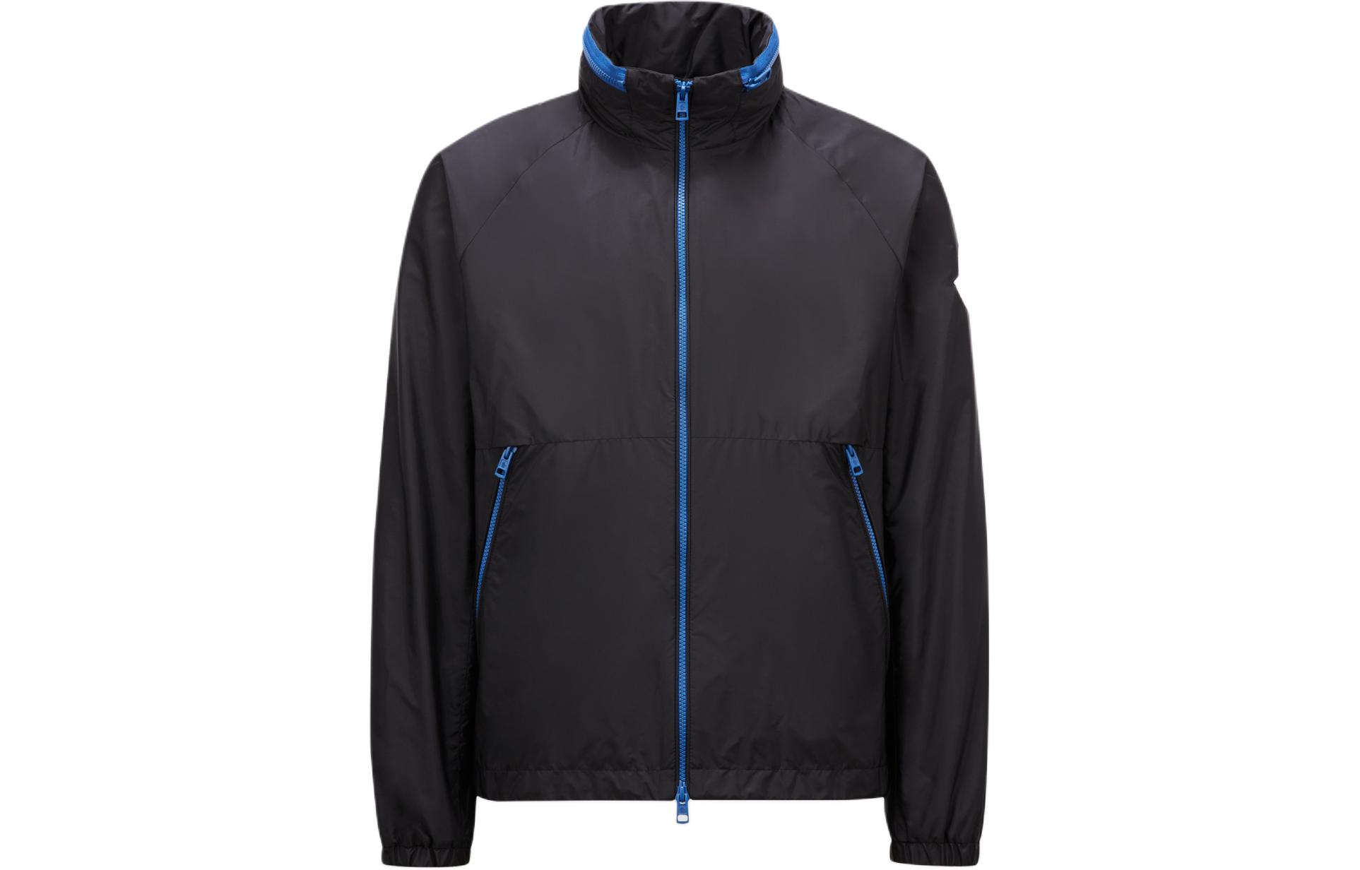 Moncler SS24 OCTANO  Colorblock Windproof Zip-Up Jacket - Black J10911A0007853A5EP90