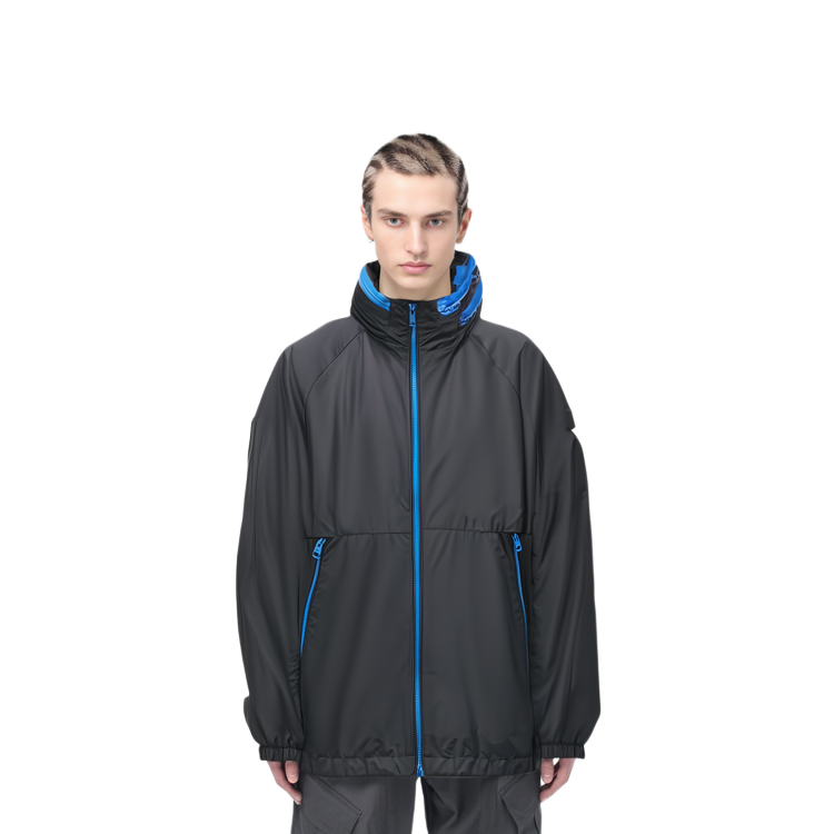 Details for 盟可睐 SS24 OCTANO 拼色防风拉链夹克 - 黑色 J10911A0007853A5EP90