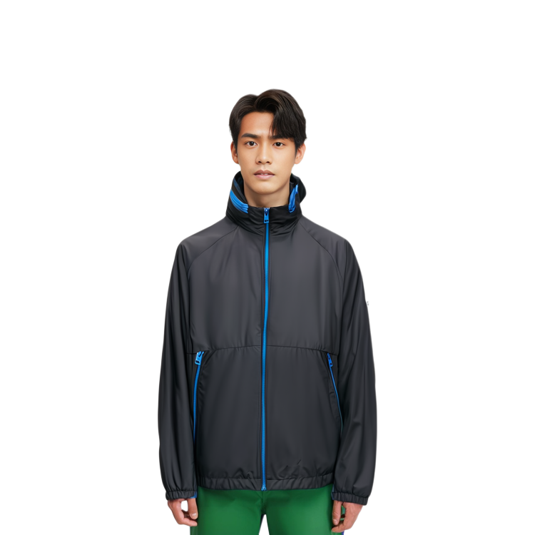 Sizing 盟可睐 SS24 OCTANO 拼色防风拉链夹克 - 黑色 J10911A0007853A5EP90