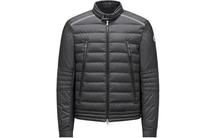 Moncler SS24 PERIAL Short Slim Fit Striped Down Jacket Unisex Black. J10911A0002754A81999