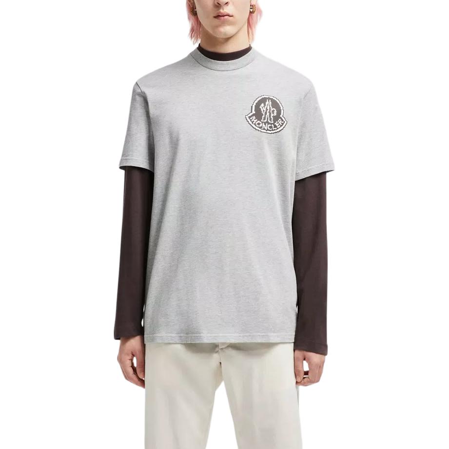 Moncler SS24 Pixel Logo Print Crewneck Short Sleeve T-Shirt Grey J20918C0000483927986 圖 4