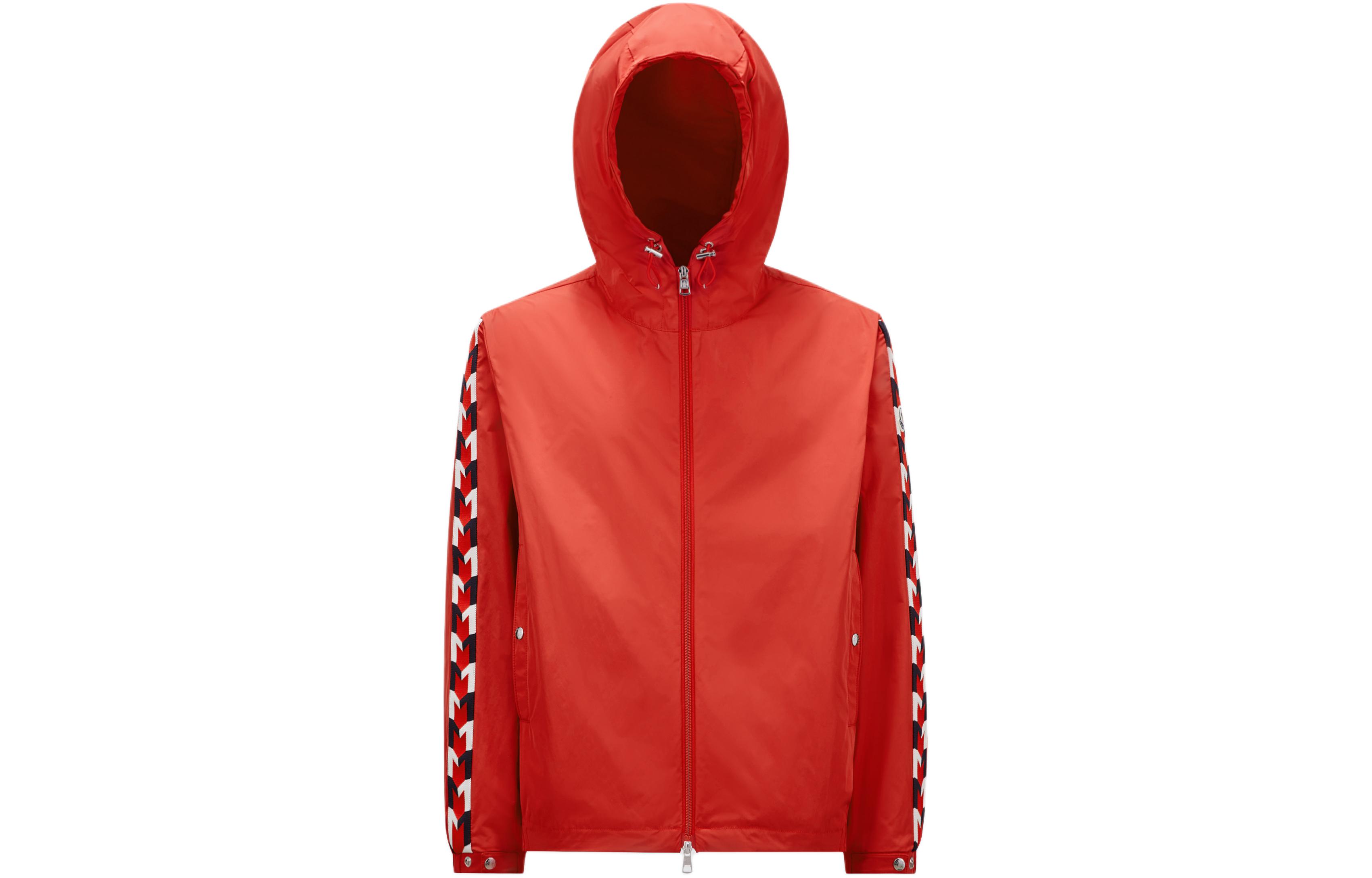 Moncler SS24 Red Dragon Series Geometric Logo Trim Zip Jacket J10911A0004754A91455