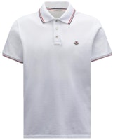 Moncler SS24 白色修身短袖POLO衫 三色織紋領款式 J10918A7030084556001 Order Moncler SS24 白色修身短袖POLO衫 三色織紋領款式 J10918A7030084556001