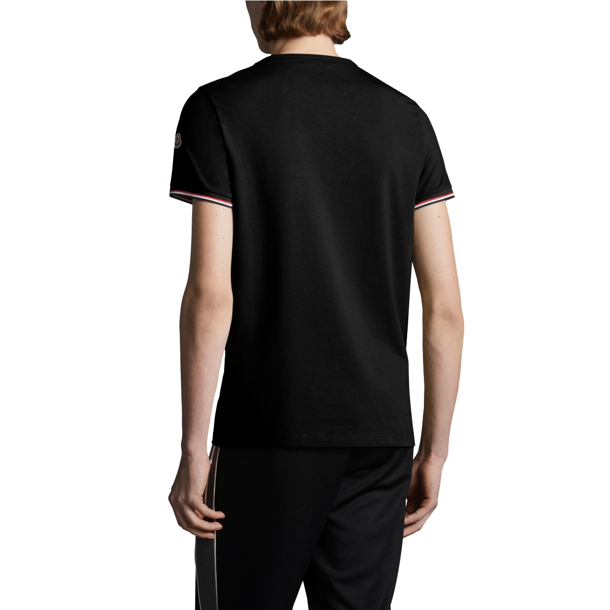 Moncler SS24 Slim-Fit Tri-Color Detail Crew Neck  Black T-Shirt J10918C7160087296999 圖 5