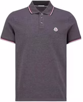 Moncler SS24 Slim Fit Tricolor Knit Collar Polo Shirt Dark Gray J10918A7030084556989 Moncler SS24 Slim Fit Tricolor Knit Collar Polo Shirt Dark Gray J10918A7030084556989