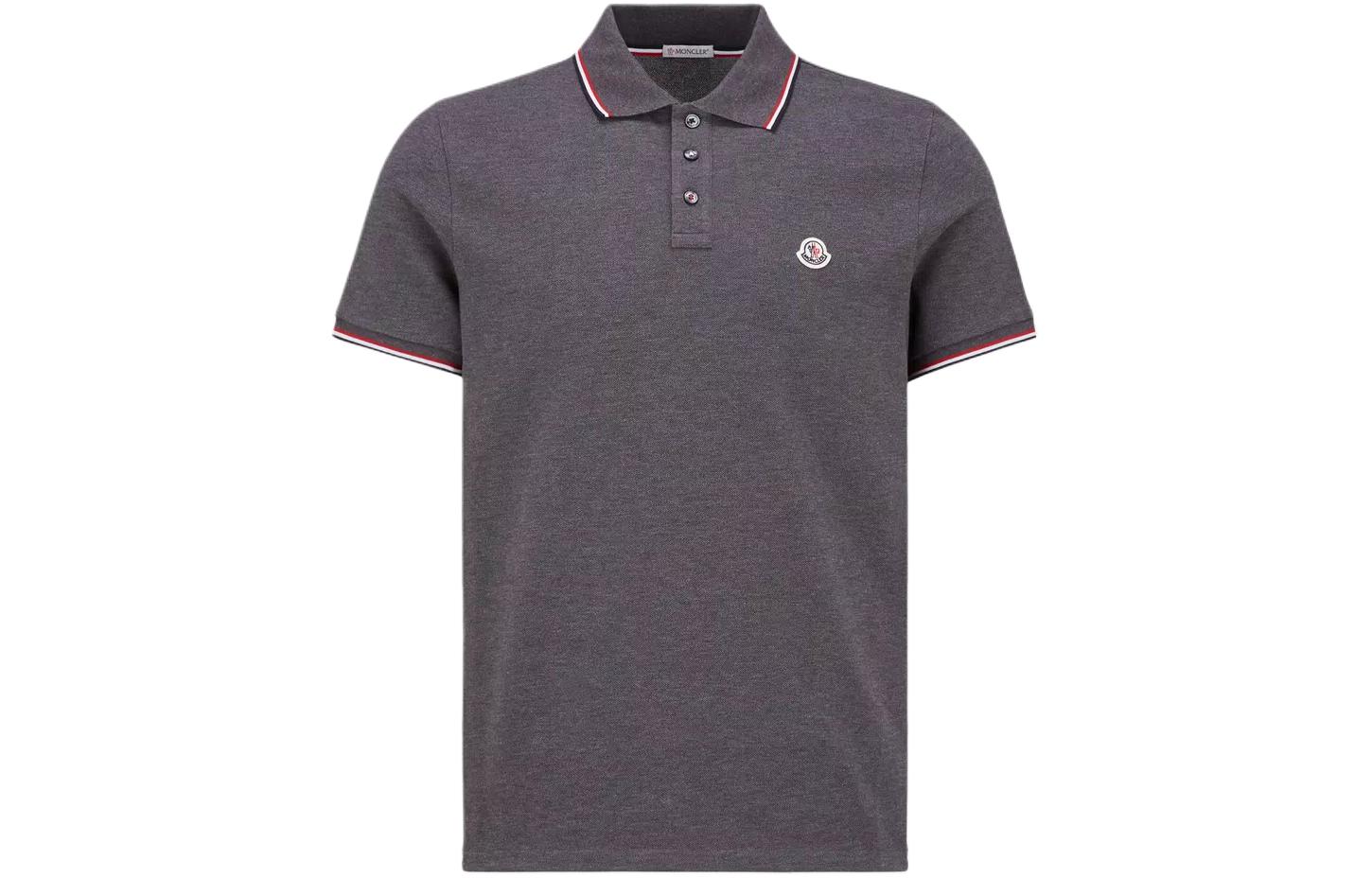 Moncler SS24 Slim Fit Tricolor Knit Collar Polo Shirt  Dark Gray J10918A7030084556989 圖 2