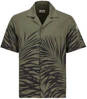 Moncler SS24 Tropical Print Button-Up Short Sleeve Shirt Green Style J10912F00006597M1S89 Moncler SS24 Tropical Print Button-Up Short Sleeve Shirt Green Style J10912F00006597M1S89