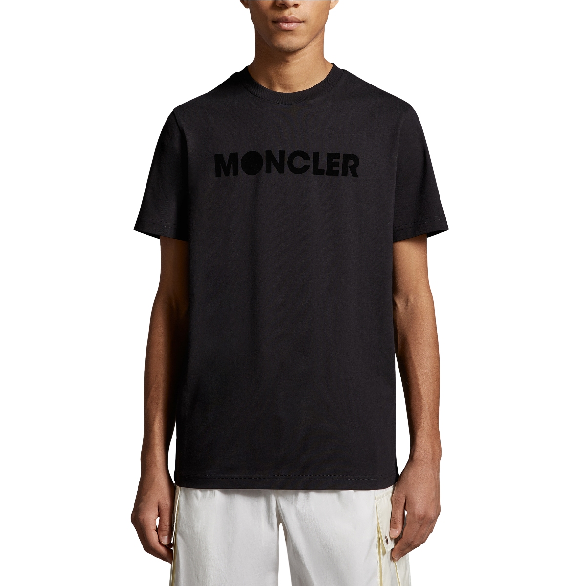 Moncler SS24 Unisex Flocked Logo Black Crewneck T-Shirt J10918C00008829HP999 圖 3