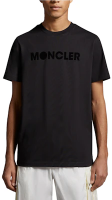 Moncler SS24 Unisex Flocked Logo Black Crewneck T-Shirt J10918C00008829HP999 Lookbook Moncler SS24 Unisex Flocked Logo Black Crewneck T-Shirt J10918C00008829HP999