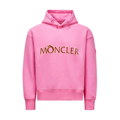 Moncler SS24 Year of the Dragon Pink Cotton Hoodie for Men. J10918G00025899RB528