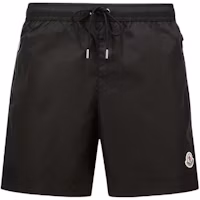 Moncler SS26 Logo Patch Swim Shorts Beachwear with Pockets. L10912C000135985M999 Moncler SS26 Logo Patch Swim Shorts Beachwear with Pockets. L10912C000135985M999