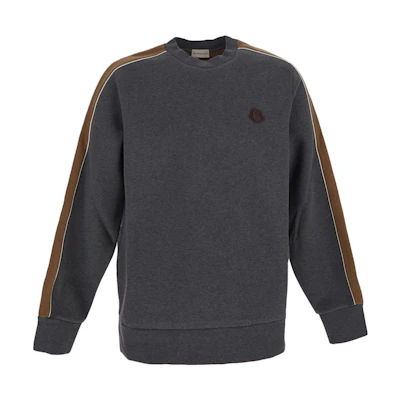 Moncler Striped Crewneck Pullover Sweatshirt Men’s Grey I20918G0007289A7C935