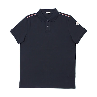 Moncler Striped Logo Casual Regular Fit Polo Shirt Men - Black 8A7360084556999