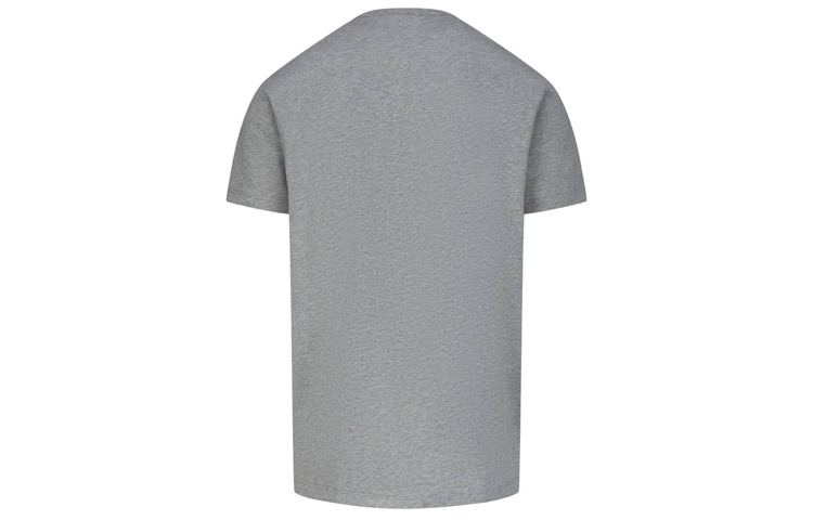 Shop Moncler Baju T Lengan Pendek Cetak Logo Berjalur Kelabu 0918C739208390T984