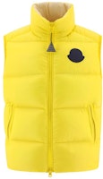 Moncler Sumido Unisex Yellow Zip-Up Vest with Logo and Stand Collar 1A00163595GJ142 Moncler Sumido Unisex Yellow Zip-Up Vest with Logo and Stand Collar 1A00163595GJ142
