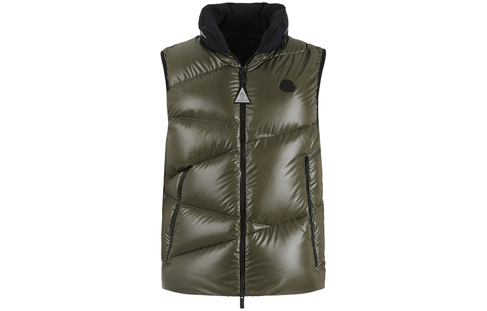 Moncler Tago Logo Patch Down Vest  Brown Green Hidden Hood Design. I20911A00032595ZJ818 圖 4
