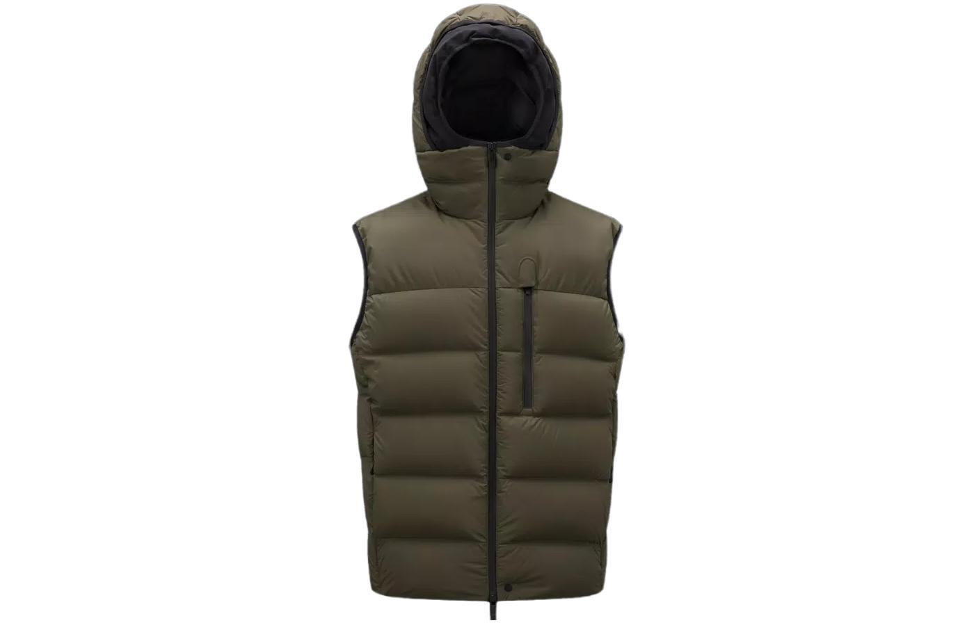 Order Moncler Tamega 橄欖綠連帽無袖背心休閒外套。 I20911A00178596K7818