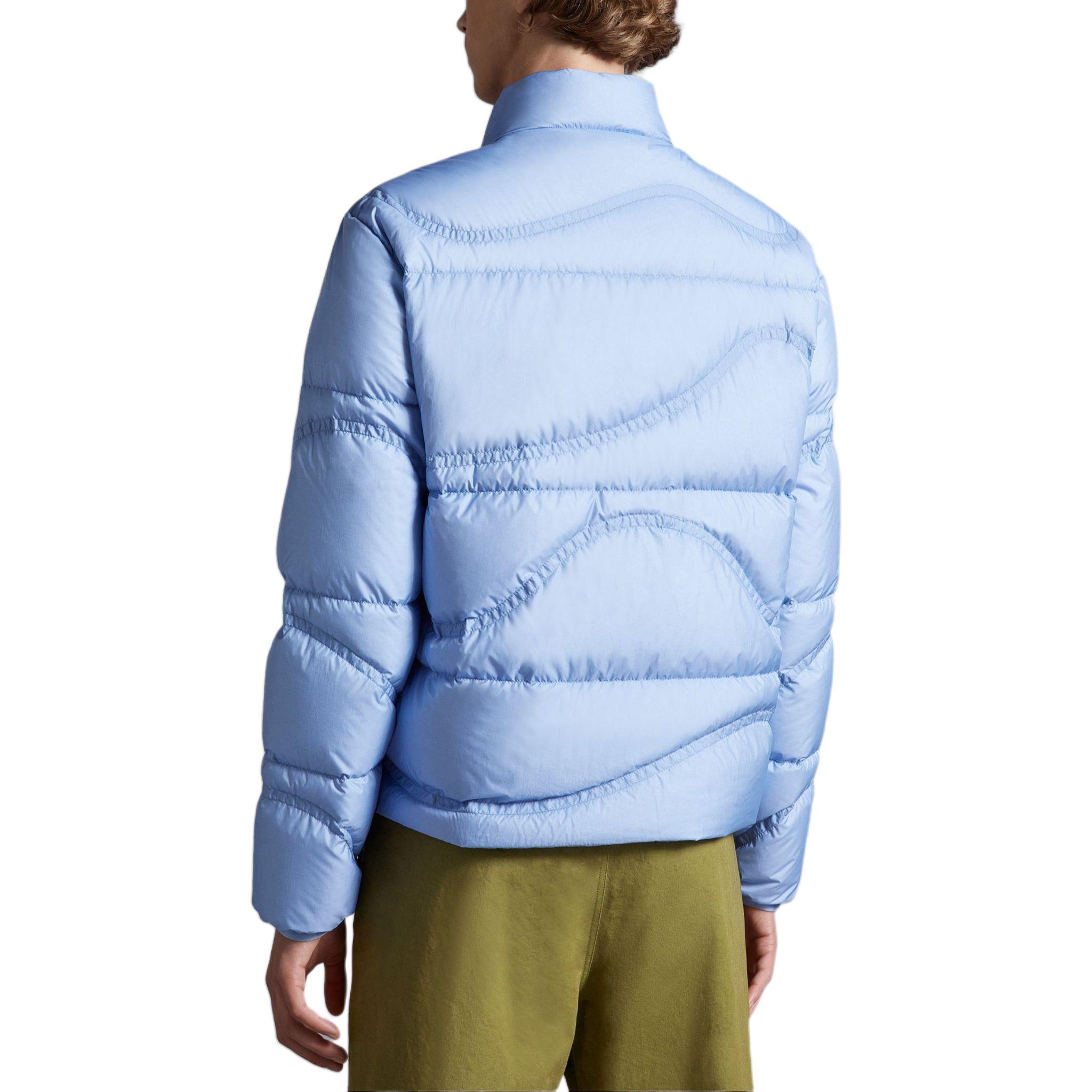 Purchase Moncler TAYRONA FW24 Jaket Down Biru Unisex Logo Print dengan Resleting Depan. J10911A001175396L71B