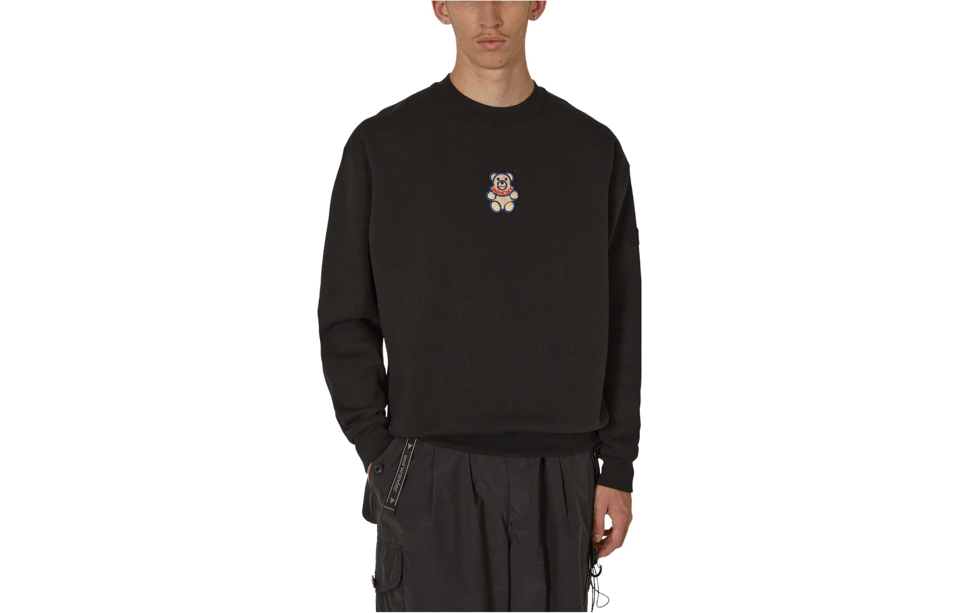 Order Moncler Teddy Bear Cetakan Crewneck Pullover Slim Fit Sweatshirt. 8G00045809KX999