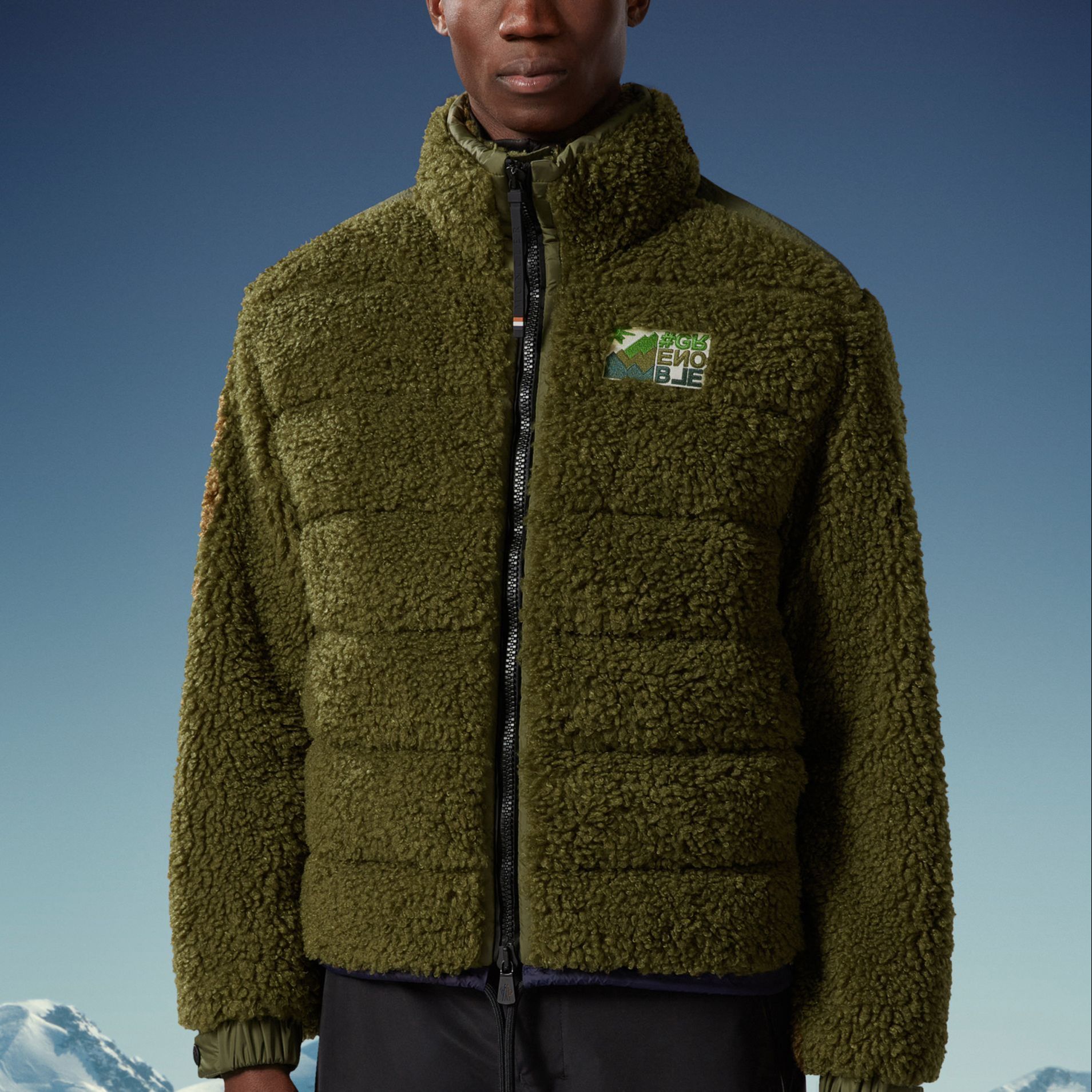Moncler Teddy Fleece Zip-Up Down Jacket - Dark Green I20978G00031899A9814 圖 3