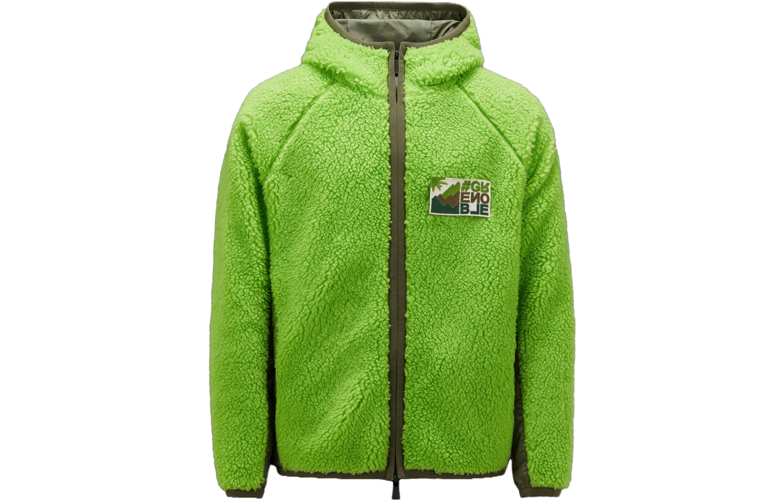 Moncler Teddy Fleece Zip-Up Hoodie  Bright Green. I20978G0001089A0L8B7