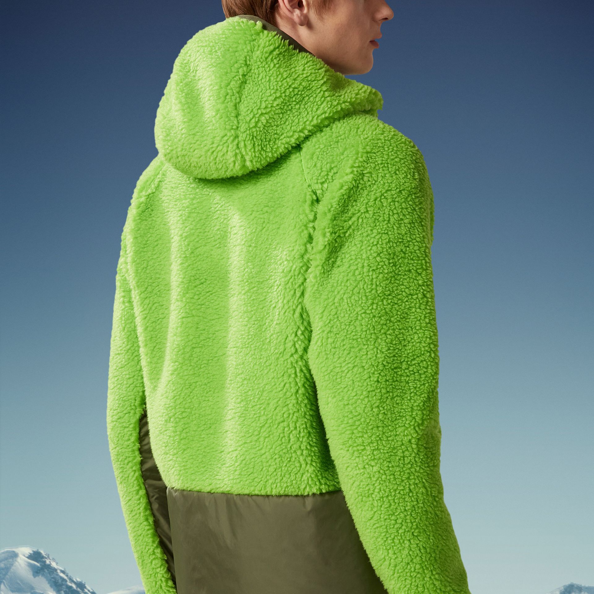 Moncler Teddy Fleece Zip-Up Hoodie  Bright Green. I20978G0001089A0L8B7 圖 4
