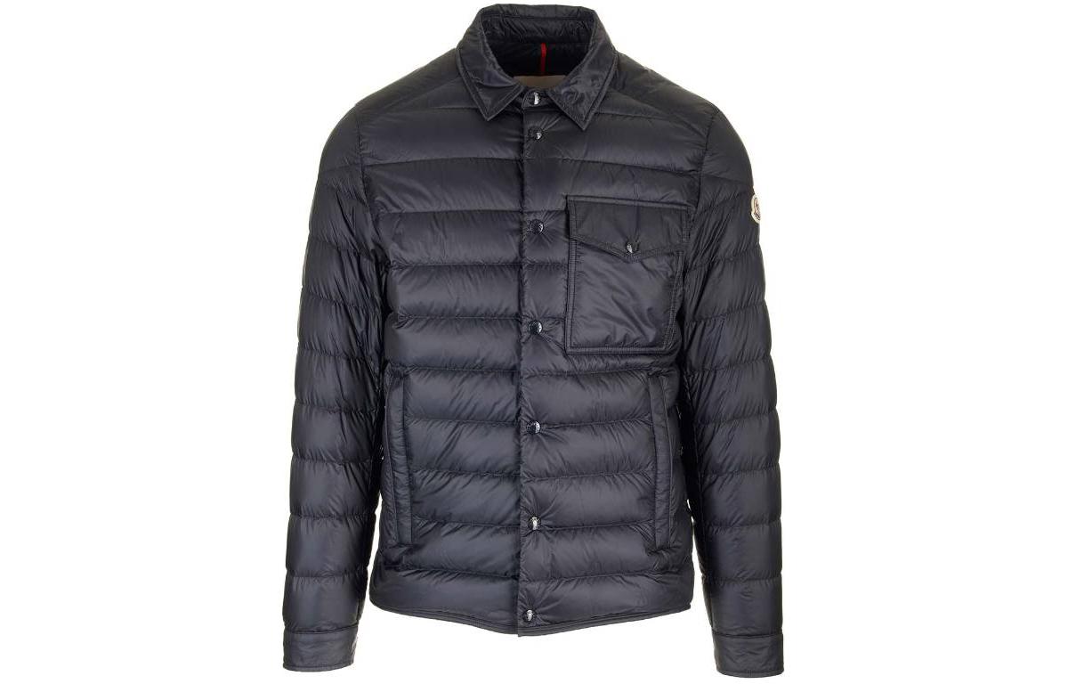 Moncler Tenibres Down Jacket with Pockets Dark Blue Long Sleeve 1A0002353279-776