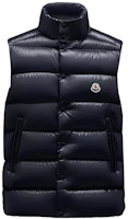 Moncler Tibb Logo Print Navy Blue Down Vest Sleeveless Puffer Jacket 1A0009668950742 Moncler Tibb Logo Print Navy Blue Down Vest Sleeveless Puffer Jacket 1A0009668950742