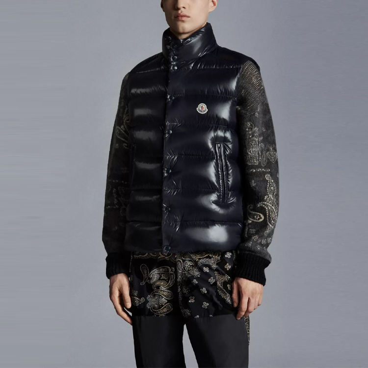 Moncler Tibb Logo Print Navy Blue Down Vest Sleeveless Puffer Jacket 1A0009668950742 圖 4