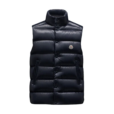 Moncler Tibb Quilted Nylon Down Vest Unisex in Dark Blue. G20911A0009668950742