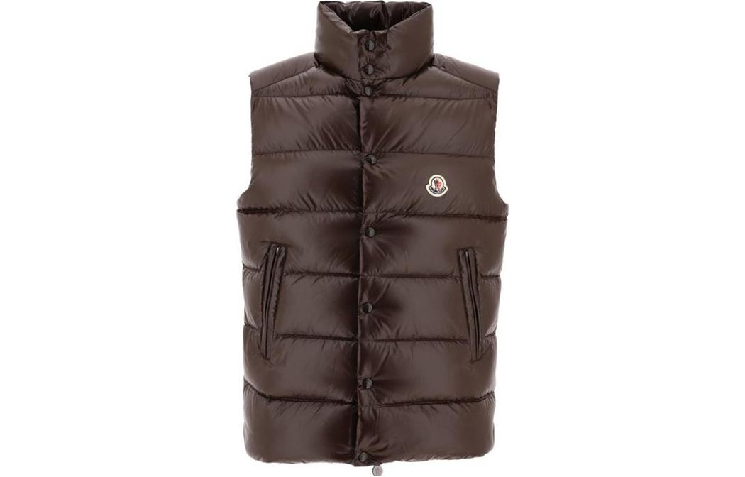 Moncler Tibb Series Unisex Sleeveless Down Vest Coffee Brown H20911A0009668950258